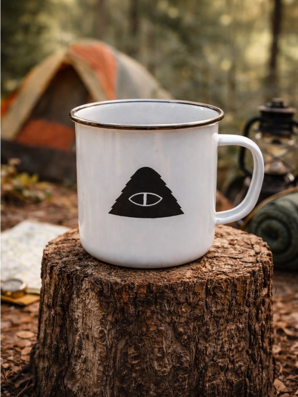 Poler camp mug. Black & white. “The worlds highest standard of stuff” camping